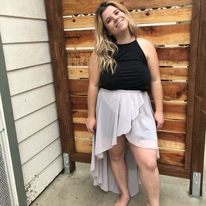 High low lavender skirt